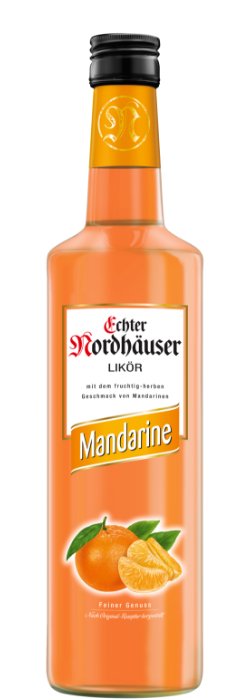 Das Foto zeigt die Echter Nordhäuser Mandarine Flasche