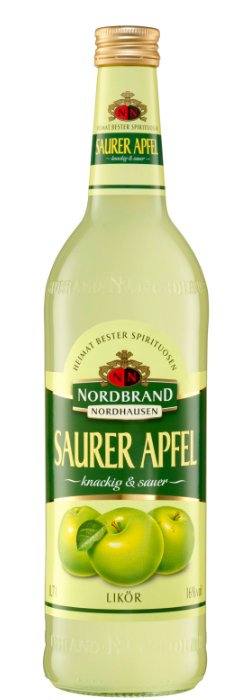 Das Foto zeigt die NN Saurer Apfel Flasche