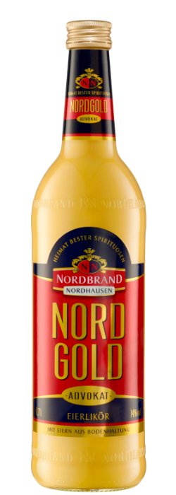 Das Foto zeigt die NN Nordgold Advokat Flasche