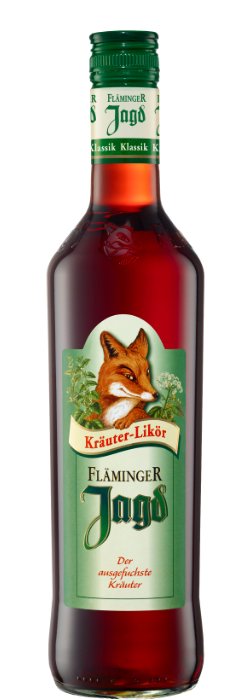 Das Foto zeigt die Fläminger Jagd Kräuter Flasche