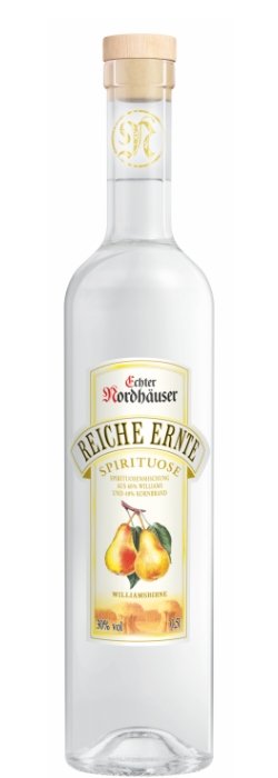 Das Foto zeigt die Reiche Ernte Williamsbirne Flasche